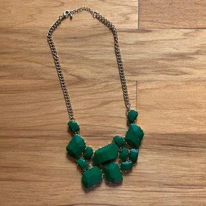 Emerald green + gold statement necklace